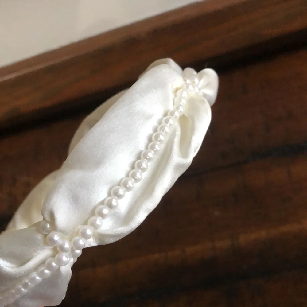 Cream Headbands with Pearls